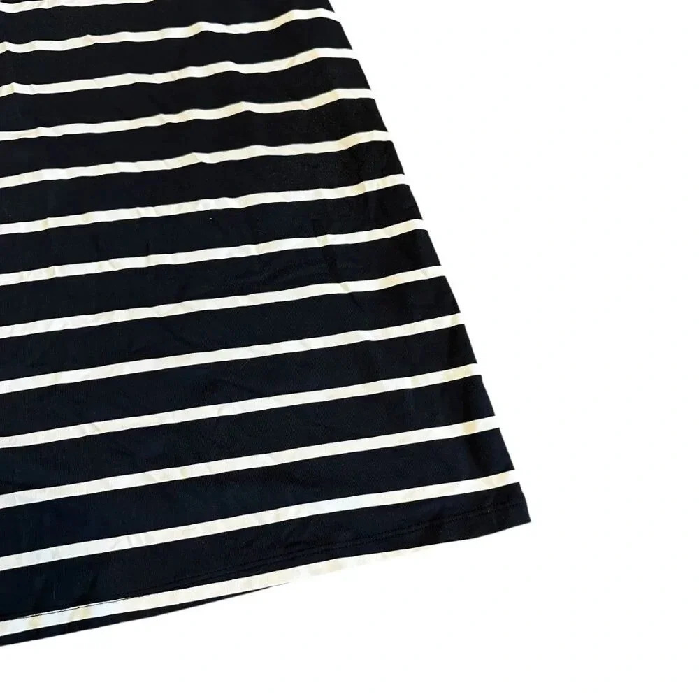 J. McLaughlin Back White Stripe Dress Shift 3/4 Sleeves Stretch Size Small Women - Picture 4 of 11